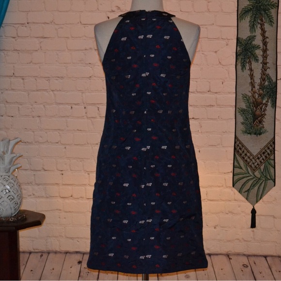 Banana Republic Evening Dress Women's Choker Top Navy Blue Party Dress 💎 - Picture 3 of 7